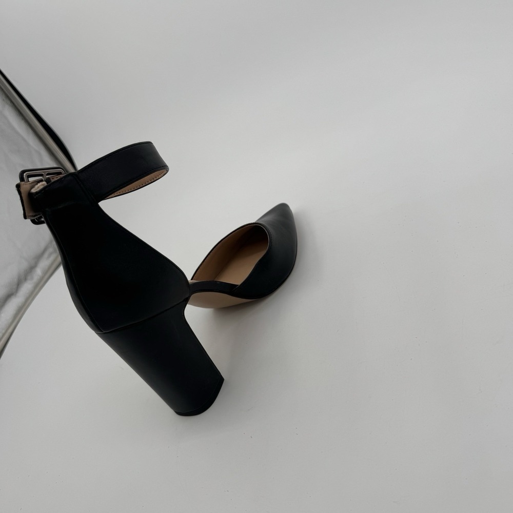 Michael Shannon Rosalie Heels Size 9 Black Ankle Strap D Orsay Block Pumps 4in - Picture 4 of 16